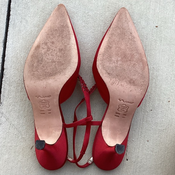 Nina Red Heels with Rhinestone Straps - Picture 8 of 8